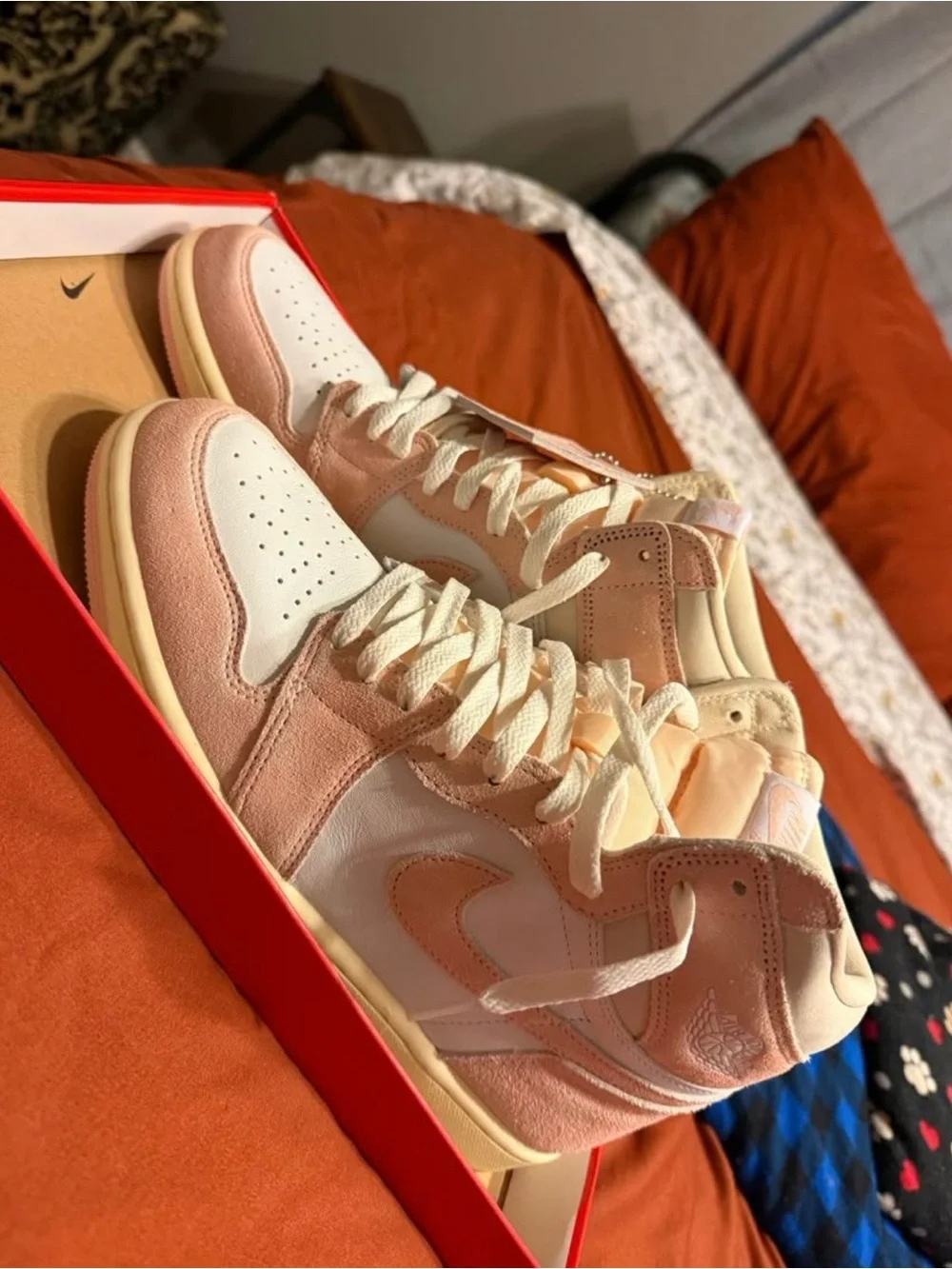 Jordan Women’s Retro High Top Sneakers - Pink/White/Cream